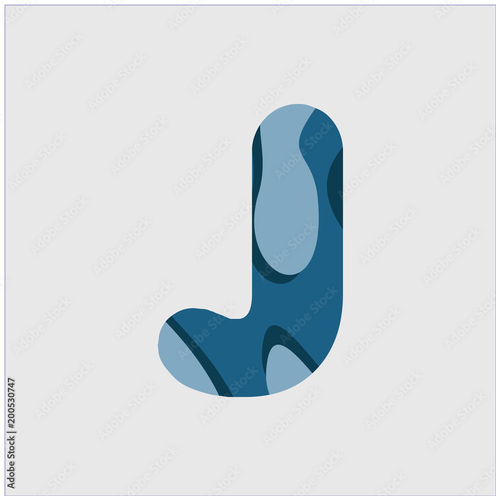 J Water Font Vector Template Design Illustration J Water Font Vector Template Design Illustration