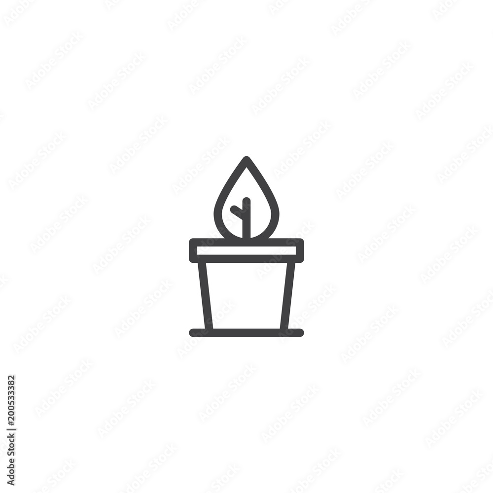 Plant in a pot outline icon. linear style sign for mobile concept and web design. Potted plant simple line vector icon. Symbol, logo illustration. Pixel perfect vector graphics Plant in a pot outline icon. linear style sign for mobile concept and web design. Potted plant simple line vector icon. Symbol, logo illustration. Pixel perfect vector graphics