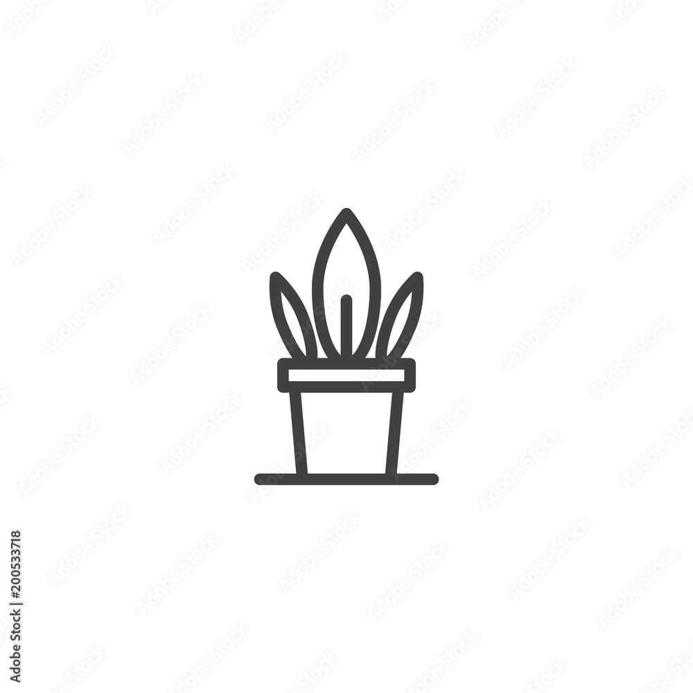 Houseplant outline icon. linear style sign for mobile concept and web design. Growing plant in a pot simple line vector icon. Symbol, logo illustration. Pixel perfect vector graphics Houseplant outline icon. linear style sign for mobile concept and web design. Growing plant in a pot simple line vector icon. Symbol, logo illustration. Pixel perfect vector graphics