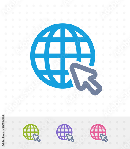 Grid Globe & Cursor - Zap Duo Icons. A professional, pixel-perfect icon.