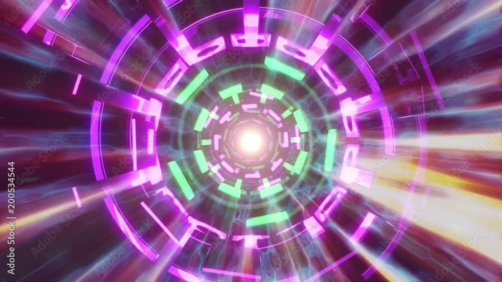 Flight in out through block neon hyperspace lights cyber tunnel motion graphics animation background loop new quality retro futuristic vintage style cool nice beautiful video footage Flight in out through block neon hyperspace lights cyber tunnel motion graphics animation background loop new quality retro futuristic vintage style cool nice beautiful video footage