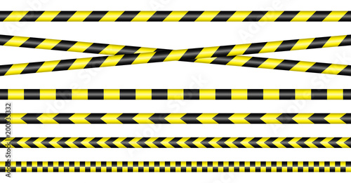 Set Of Barrier Tapes Black/Yellow