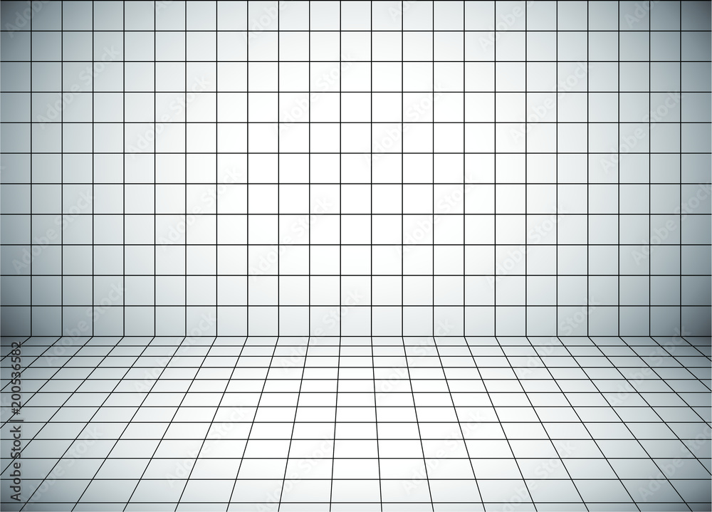 Blank white long space with perspective grid Blank white long space with perspective grid
