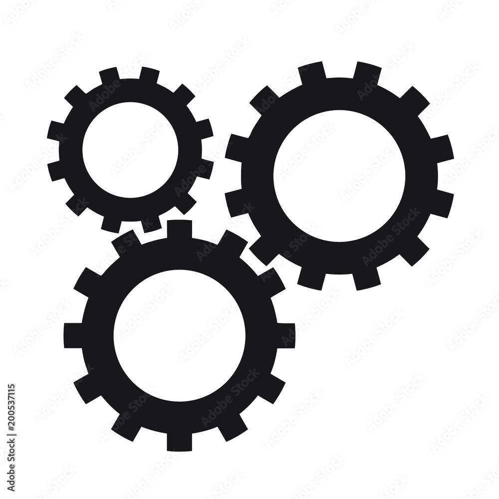 Gears - Vector Icons - Isolated On White Background Gears - Vector Icons - Isolated On White Background