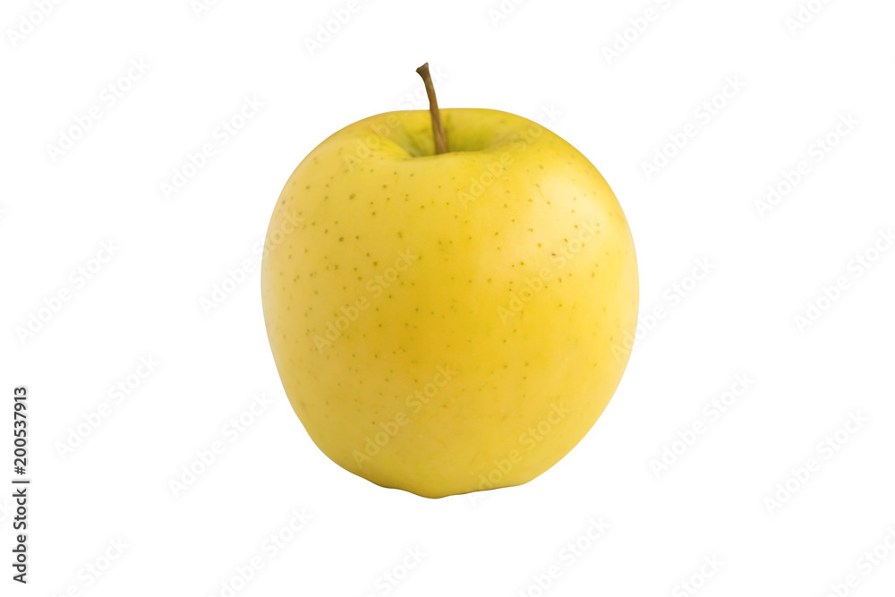 Fresh Shinano gold apples from Japan on white isolated background with clipping paths easy for your design. Delicious sweet,sour,juicy and crisp for snack,salad cooking or bakery.Healthy fruit concept