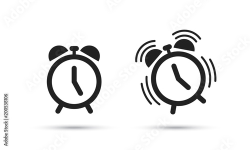 Alarm clock vector flat icon