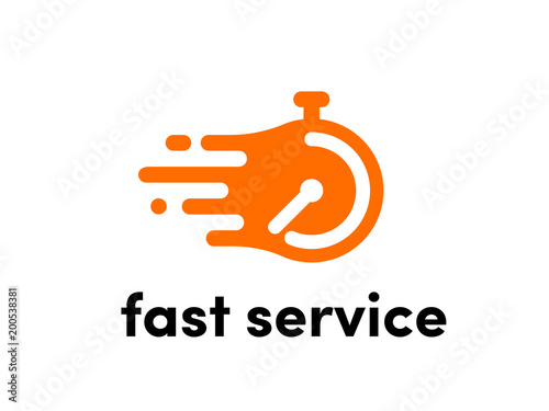Time clock vector logo fast express service