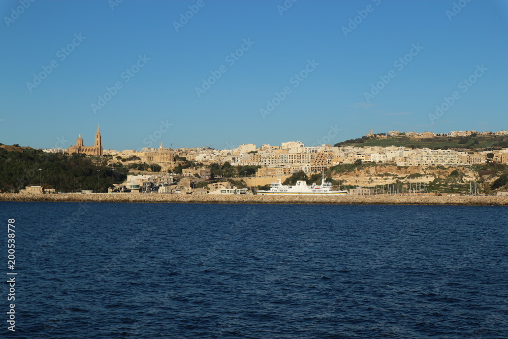 View of port Mgarr, Gozo, Malta
