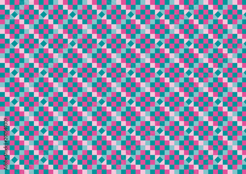 緑とピンクの四角の幾何学模様パターン Stock Vector Adobe Stock