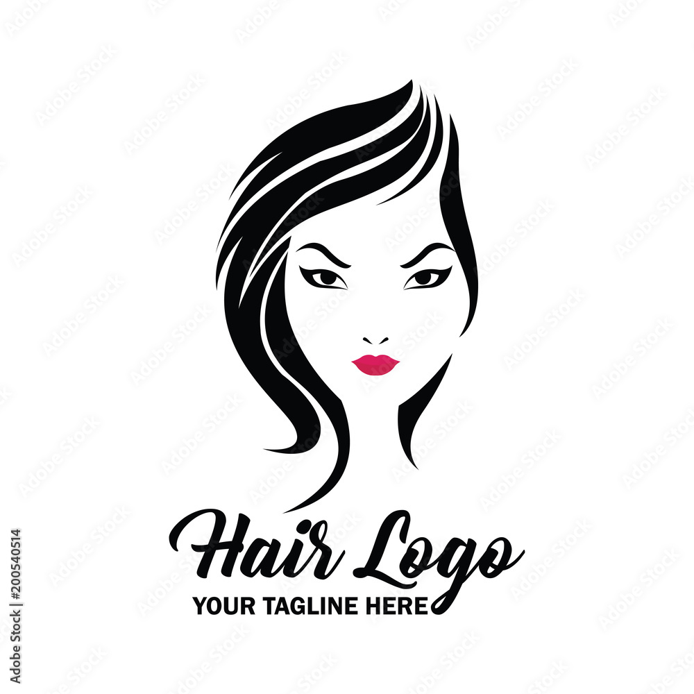 woman hair logo with text space for your slogan / tagline, vector illustration woman hair logo with text space for your slogan / tagline, vector illustration