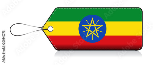 Ethiopian flag label, Made in Ethiopia