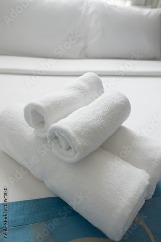 Folded clean terry towels © Dontree