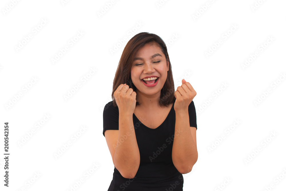 Portrait of a beautiful young asian woman surprise holds cheeks by hand. Isolated on white background. Expressive facial expressions, emotion, shock, screaming, happy, smile. Portrait of a beautiful young asian woman surprise holds cheeks by hand. Isolated on white background. Expressive facial expressions, emotion, shock, screaming, happy, smile.