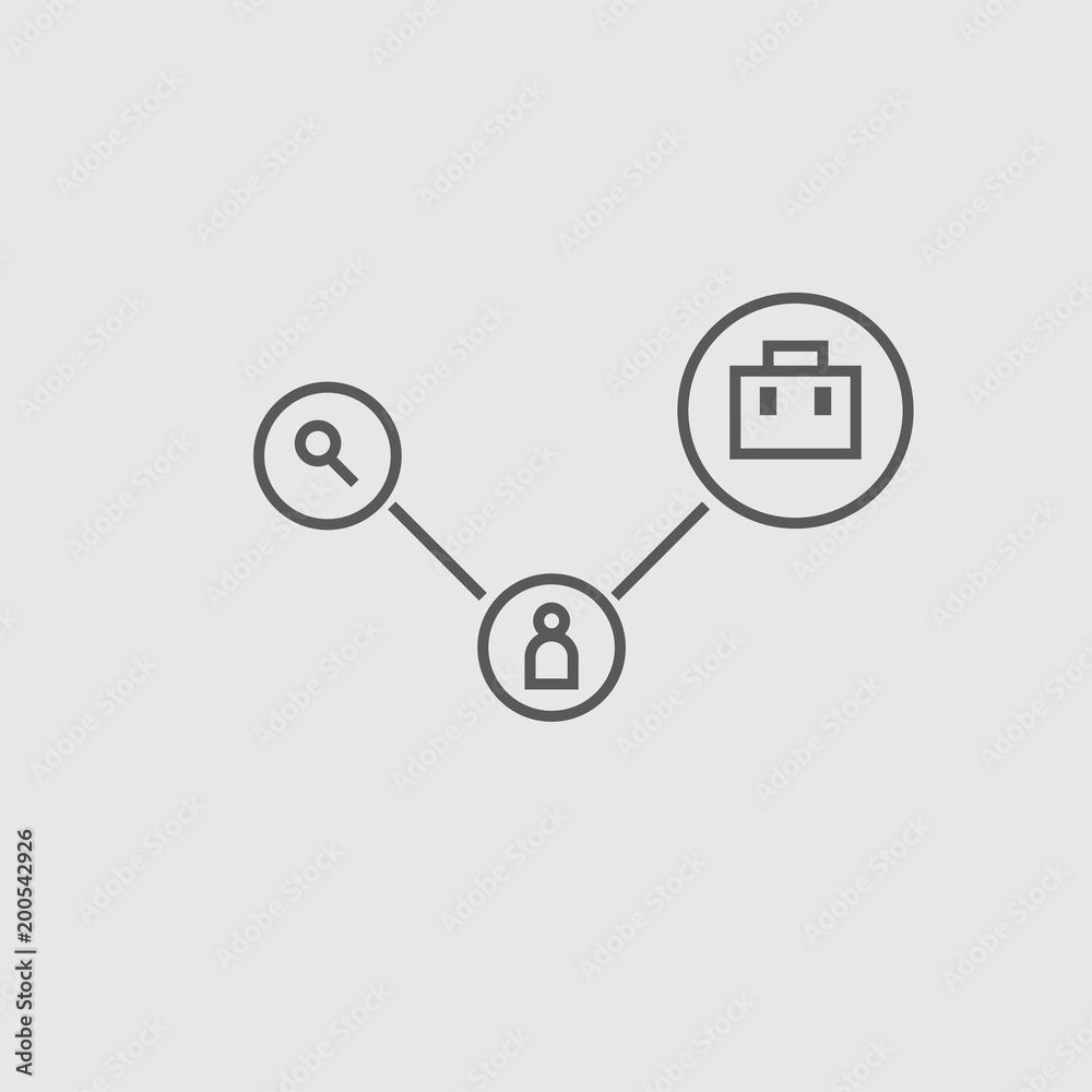 connected job icon isolated on white background connected job icon isolated on white background