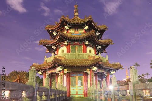 Traditional pavilion at 228 Peace Park in Taipei Taiwan.