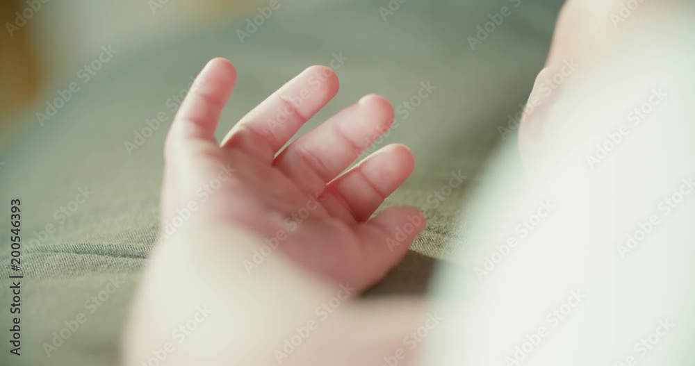 newborn baby handle close-up