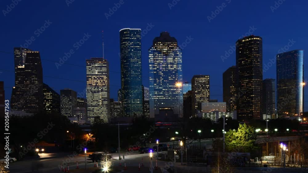 Houston, Texas city center, a twilight timelapse 4K Houston, Texas city center, a twilight timelapse 4K