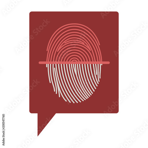 speech bubble with fingerprint access