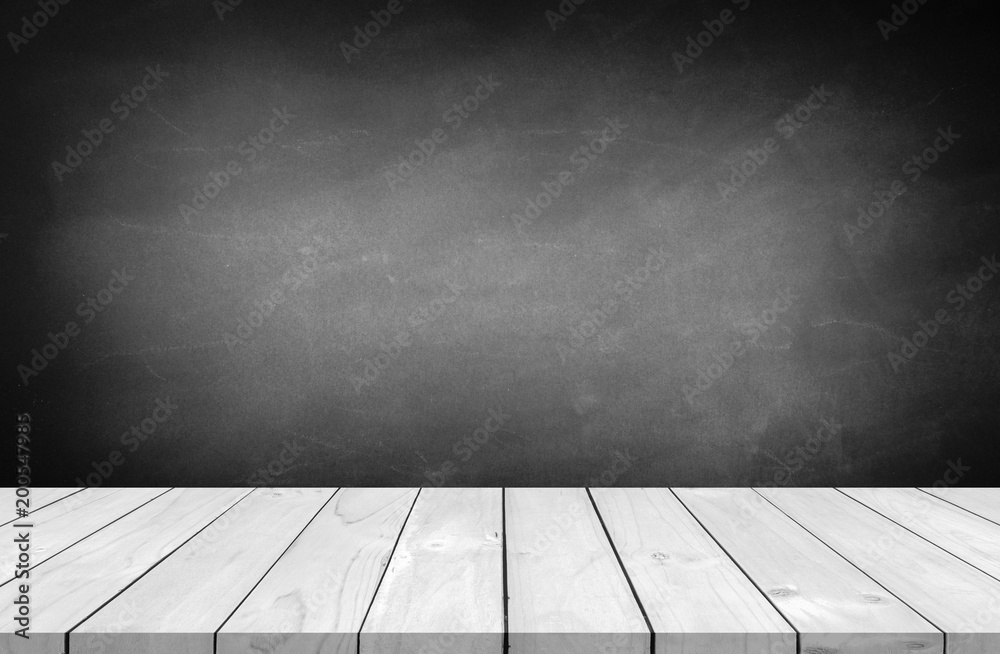 Wooden floor and blackboard backgrounds for display products
