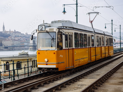 The yellow tram at Budapest. © George