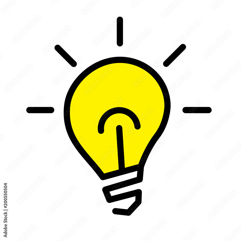 Electric Light Bulb Lamp. Symbol of bright idea. Linear vector illustration with editable line Electric Light Bulb Lamp. Symbol of bright idea. Linear vector illustration with editable line