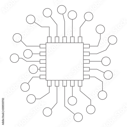 processor chip isolated icon