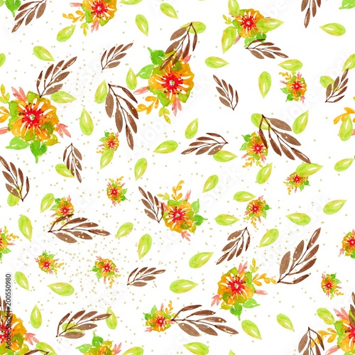 Watercolor floral seamless pattern