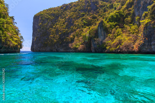 Ao Pi Leh is snorkeling point famous tour lagoon in Phi Phi Islands, Krabi , Thailand  © rbk365