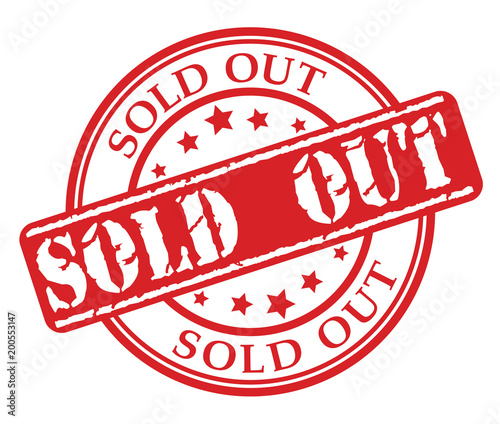 Red rubber stamp with Sold out concept