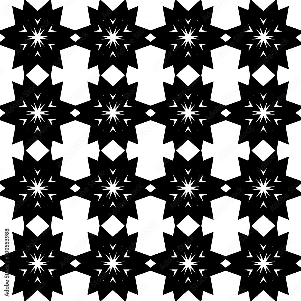 Seamless decorative pattern with a flowers in a black - white colors Seamless decorative pattern with a flowers in a black - white colors