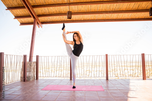 Woman doing some yoga