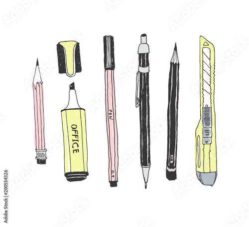 Hand drawn stationery set