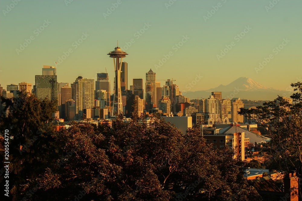 Obraz premium Sunset at Seattle