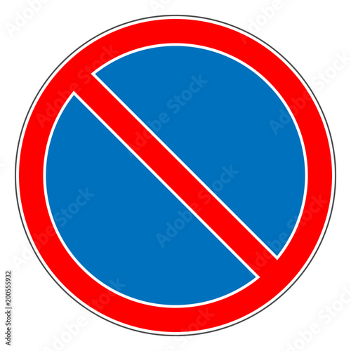 Free Download NO PARKING, no waiting, no standing road sign. Parking prohibitory. Vector icon. - GFXLoad
