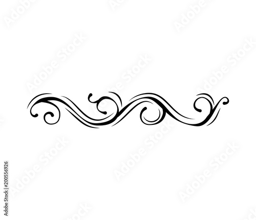 Old cute romantic book ribbon bow swirly tag swoosh element.  illustration.