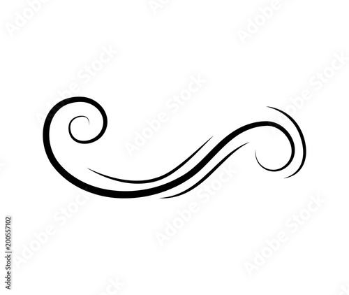 Hand drawn ink swirly line. Unique divider for your design. illustration.