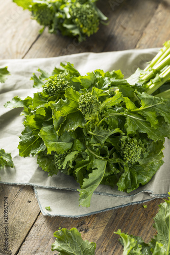 Raw Green Organic Broccoli Rabe photo