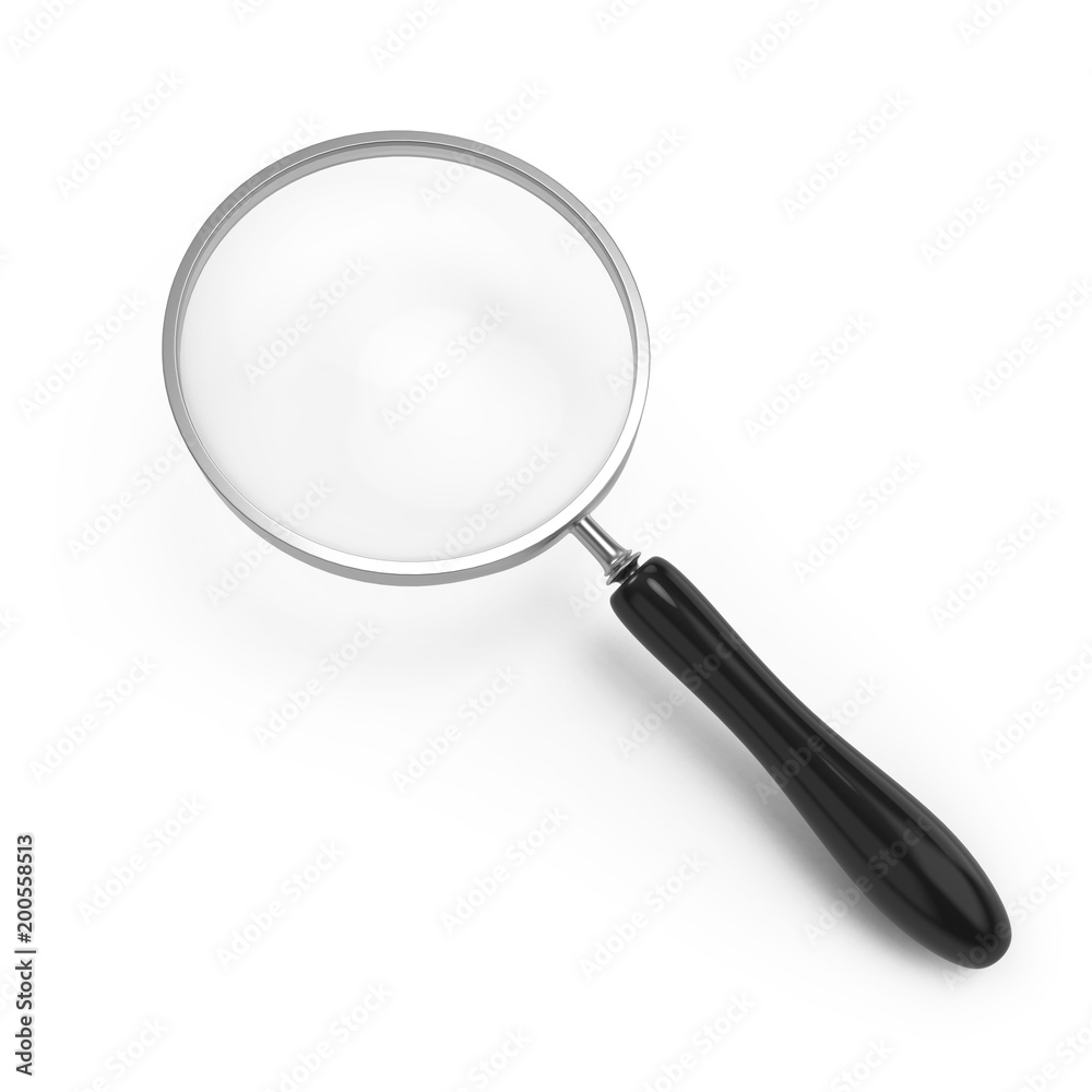 Metal magnifying glass with black handle Metal magnifying glass with black handle