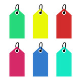 Set of various color price tags vector illustration