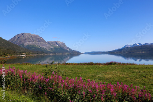 Mountain hike Stordalstrand in Troms Northern Norway