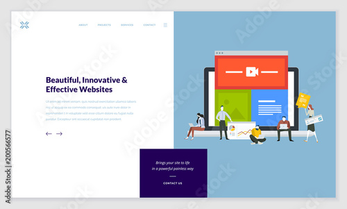 Creative website template design. Vector illustration concept of web page design for website and mobile website development. Easy to edit and customize.