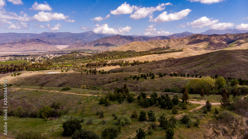 Drone View Of Chapman Hills Looking Towards Mount San Gorgonio