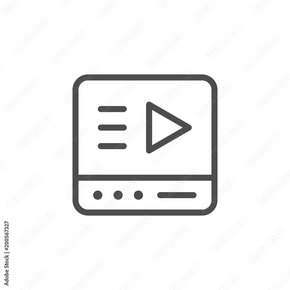 Video player line icon Video player line icon