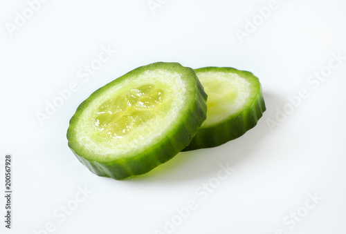 slices of green cucumber