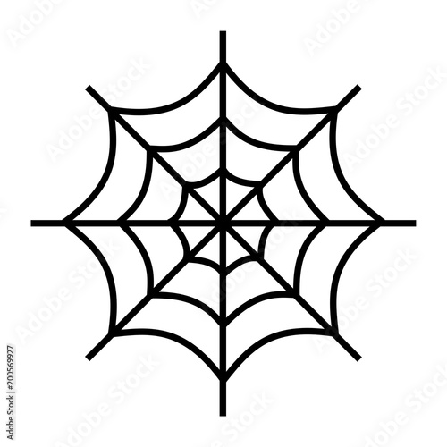 Simple, flat, black spiderweb/cobweb icon. Isolated on white