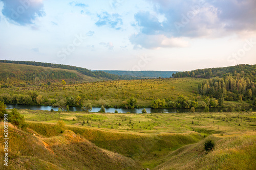 The valley of the Krasivaya Mecha River. Efremovsky district, Tula region, Russia 