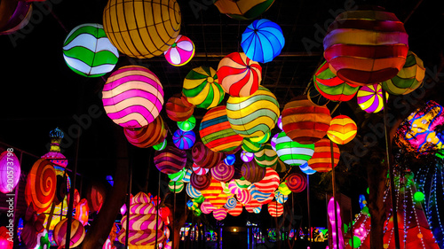 Colorful lightings in candy shapes