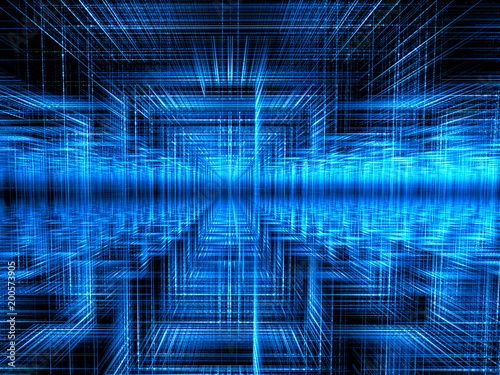Unusual hall - abstract digitally generated image
