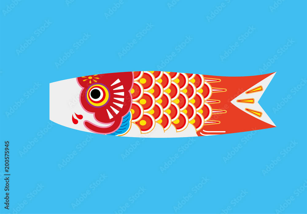 鯉のぼりのイラスト レッド 端午の節句のイメージ ベクターデータ Illustration Of A Carp Streamer Stock Vector Adobe Stock