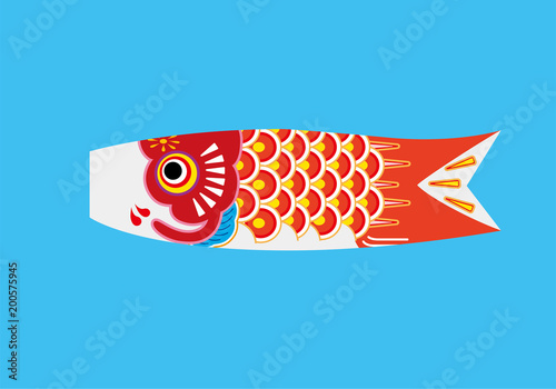 鯉のぼりのイラスト レッド 端午の節句のイメージ ベクターデータ Illustration Of A Carp Streamer Stock Vector Adobe Stock